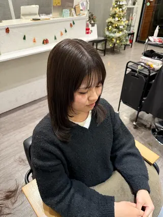 ミディアム カラー 艶髪レイヤー上田 紗也🇰🇷💗のヘアスタイル