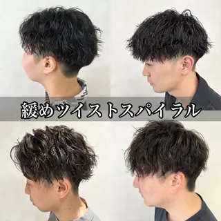 ショート カラー パーマ ヘアアレンジ メンズ 💈メンズ特化 美容師サキ💈のヘアスタイル