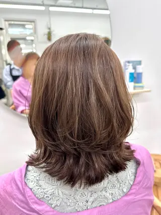 ミディアム ANNA🐾 艶カラー/水素カラーのヘアスタイル