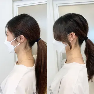 カラー 縮毛矯正/髪質改善 /レイヤー/韓国のヘアスタイル