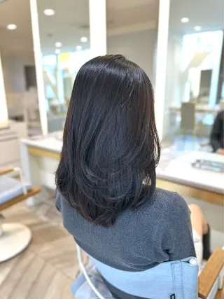 セミロング 韓国ヘア 🇰🇷 RUKA 🩵🤍のヘアスタイル