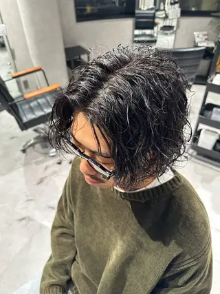 ミディアム パーマ ヘアアレンジ メンズ NEXT NEO所属・メンズヘア静岡 ✂︎Ryuheiのヘアスタイル