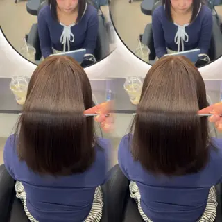 ミディアム カラー ヘアアレンジ 新宿 /髪質改善/ 縮毛矯正/ヒュウガのヘアスタイル