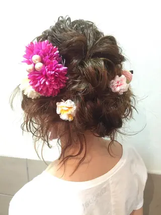 セミロング カラー パーマ ヘアアレンジ 可愛いを作る神 ナオヒロのヘアスタイル