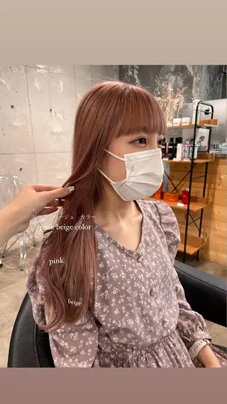 ロング カラー パーマ ヘアアレンジ メンズ キッズ ネイル マツエク・マツパ アイブロウ 透明感カラー・レイヤ ー🎀amika🎀のヘアスタイル