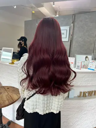 ロング カラー ピンクカラー/ ブリーチなしRINAのヘアスタイル