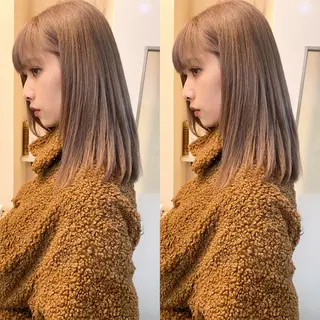 ミディアム カラー ⭐️横浜ブリーチ特化 美容師　堤涼⭐️のヘアスタイル
