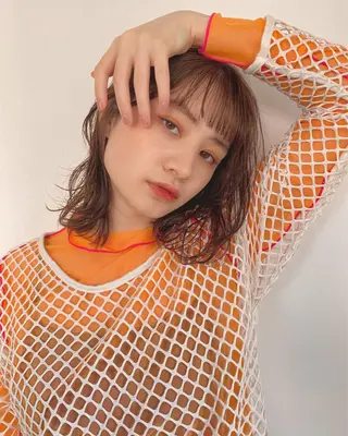 セミロング カラー パーマ Hayashi Shioriのヘアスタイル