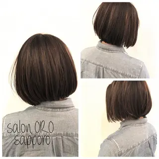 ミディアム カラー 平川 友希子のヘアスタイル