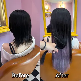 ロング シール+ちび編み込み エクステ梅田🐨のヘアスタイル