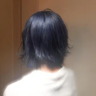 ミディアム カラー ホワイト&レイヤーカ ットエクステ長畠俊輔のヘアスタイル