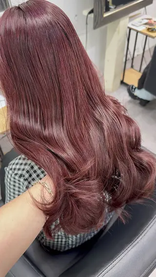 ロング カットカラー🩷 五島桜樫のヘアスタイル