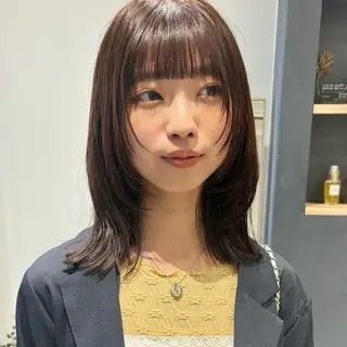 ミディアム カラー 🍊暖色×顔周り 🍊cocoroのヘアスタイル