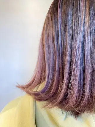 ミディアム カラー ハイライトが 得意なニキです😊のヘアスタイル