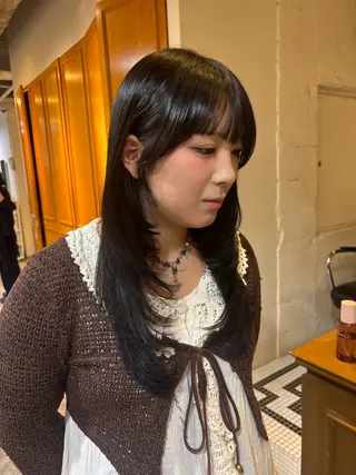 ロング カラー RIN/韓国ヘア レイヤーカットのヘアスタイル