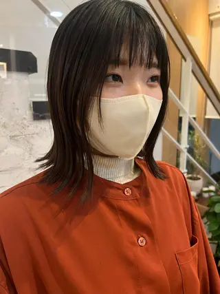 ミディアム 池田理紗/メンズ カット/切りっぱなしのヘアスタイル