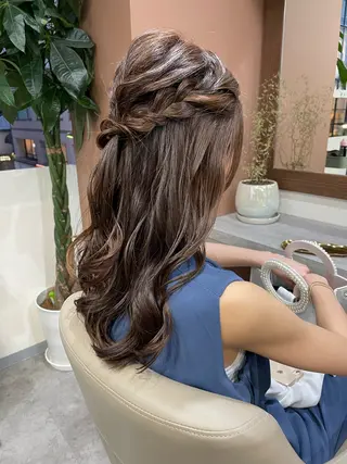 ロング ヘアアレンジ 韓国風パーマ/ヘア セット/店長みづきのヘアスタイル