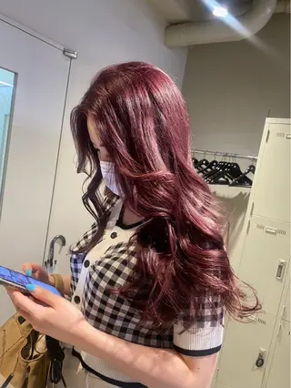 ロング カラー ヘアアレンジ 暗髪うる艶ヘア🫧 yumi🐈‍⬛🪽のヘアスタイル