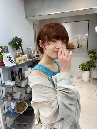 ショート レイヤー×ツヤカラー 渋谷/kougaのヘアスタイル