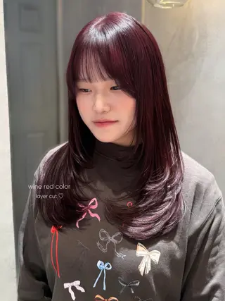 ロング カラー yuuri🎀/大宮 /韓国ヘア/レイヤーのヘアスタイル