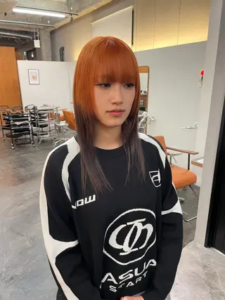 セミロング カラー 都築 あんずのヘアスタイル