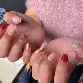 ネイル amuse 手書きニュアンスのネイルデザイン