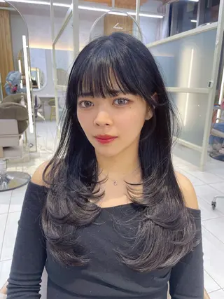 セミロング 顔周り/透明感カラー /韓国ヘア/TAKUのヘアスタイル