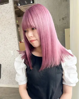 セミロング カラー ヘアアレンジ lani ブリーチ /ダブルカラーのヘアスタイル