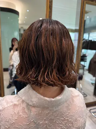 ショート コテ巻き風/ボブ パーマ🌼杉田 萌恵のヘアスタイル