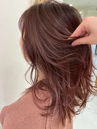 セミロング カラー ヘアアレンジ マツエク・マツパ 💎耳ツボジュエリー ×銀座美容室💎のヘアスタイル