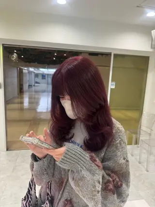 セミロング カラー ダメージレスハイ トーン💖kanonのヘアスタイル