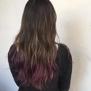 ロング カラー aW HAIRカンノ カナエのヘアスタイル