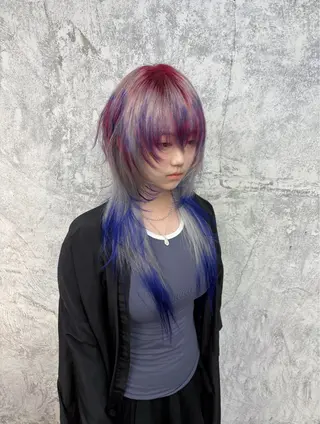 ロング カラー デザインカラー⭐︎★ 🐆hyo🐆のヘアスタイル