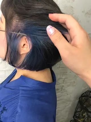 ミディアム カラー パーマ ヘアアレンジ 韓国ヘア✨グレージュ カラーasamiのヘアスタイル