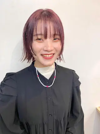 ミディアム カラー パーマ ヘアアレンジ メンズ キッズ ネイル マツエク・マツパ アイブロウ tatsumi/ボブ ウルフ/レイヤーのヘアスタイル