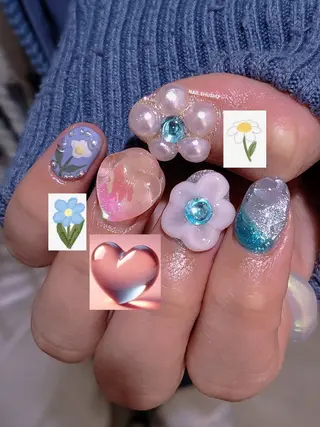 ネイル 3dパーツ/流行り 👧shushu❤️のネイルデザイン