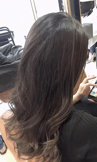 ミディアム カラー パーマ 小顔カット✨ 透明感カラー/村上のヘアスタイル