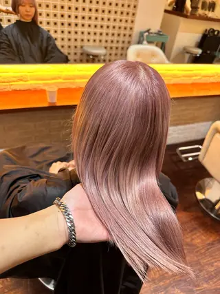 ミディアム ORANGE POP _HIBIKIのヘアスタイル