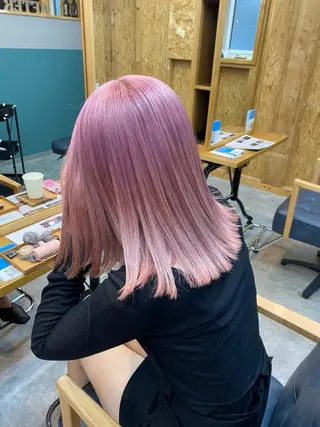 カラー まろみ暖色×ボブ ×chia🕯のヘアスタイル