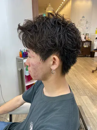 ショート パーマ メンズ 市川 博紀 副店長のヘアスタイル
