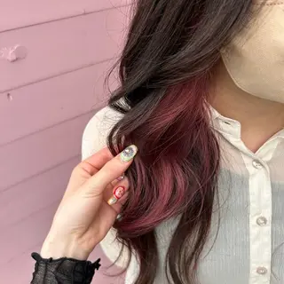 ロング カラー 夏向/ハイトーン /パーマのヘアスタイル