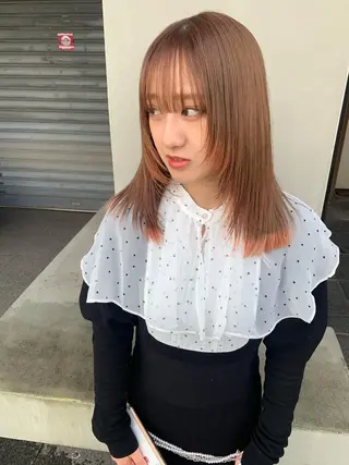 セミロング カラー ブリーチ/アレンジ 天満/chihiroのヘアスタイル