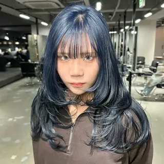 セミロング 艶髪カラー/レイヤ ー支持No.1renのヘアスタイル