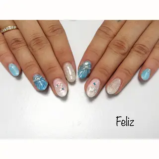 ネイル 痛ネイル/ワンホン/ フィルイン/長さだしのネイルデザイン