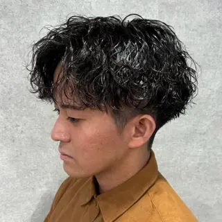 ショート パーマ ヘアアレンジ メンズ 川合 智之のヘアスタイル