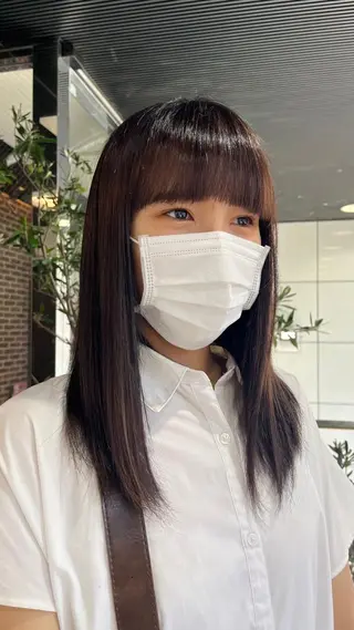 ミディアム カラー ボブ/暖色カラー コウボヒカルのヘアスタイル