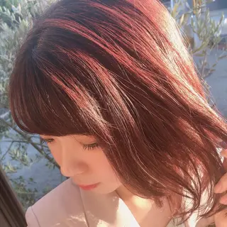 ミディアム カラー 為近日向子🐥暖色 💘顔周りカット🌈のヘアスタイル