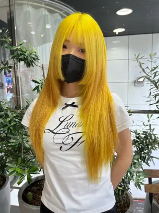 ロング カラー 💖デザインカラー/ タダ ハナカ💖のヘアスタイル