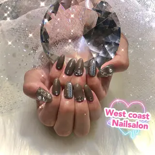 ネイル リボン、ガーリー パーツ放題専門店のネイルデザイン