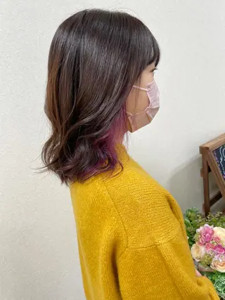ミディアム カラー ヘアアレンジ like みやびのヘアスタイル